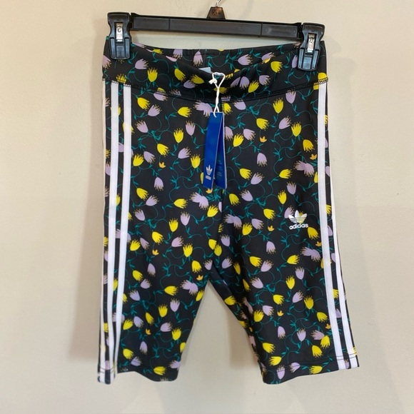 Adidas Allover Print Cycling Tights NWT Floral Womens Small - Picture 1 of 6